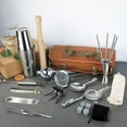 thumbnail image 3 of Trousse de Barman avec Ensemble de Shaker à Cocktail - Toile Cirée, Trousse d'Outils de Bar de Voyage - Trousse de Barman de Mixologie de Voyage - Rouleau de Bar Mobile avec Sangle et Accessoires (Sans Outils Inclus, Trousse Unique), 3 of 5