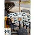thumbnail image 6 of Square Outdoor Tablecloth with Umbrella Hole Ethnic Plaid Outside Table Cloth Waterproof Patio Table Cover Modern Rustic Abstract Geometric Art Zipper Tablecloths for Picnic Party Camping 60x60 Inch, 6 of 8