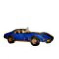 Blue Corvette Christmas Ornament