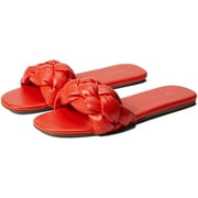Nine West Lula 3 Blood Orange Open/Rounded-Toe Synthetic Slide Sandal (7, Blood Orange)