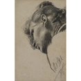 thumbnail image 3 of Adolph Menzel 13x18 Black Modern Framed Museum Art Print Titled - Head of a Young Woman Seen from Below (1886), 3 of 5