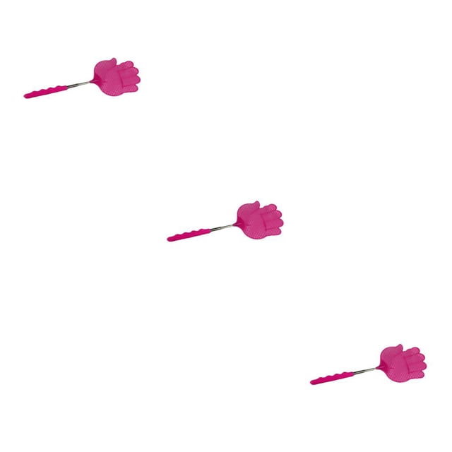 Transemion Retractable Fly Swatter Flexible Adjustable Flyswatter Portable Plastic Tool Good Elasticity Telescopic Handle Pink 3Set
