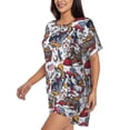thumbnail image 3 of Womens Pajama Sets With Pocket, Exotic Trains Pattern Lounge Sets Short Sleeve Sleepwear PJ Sets for Women, 3 of 6