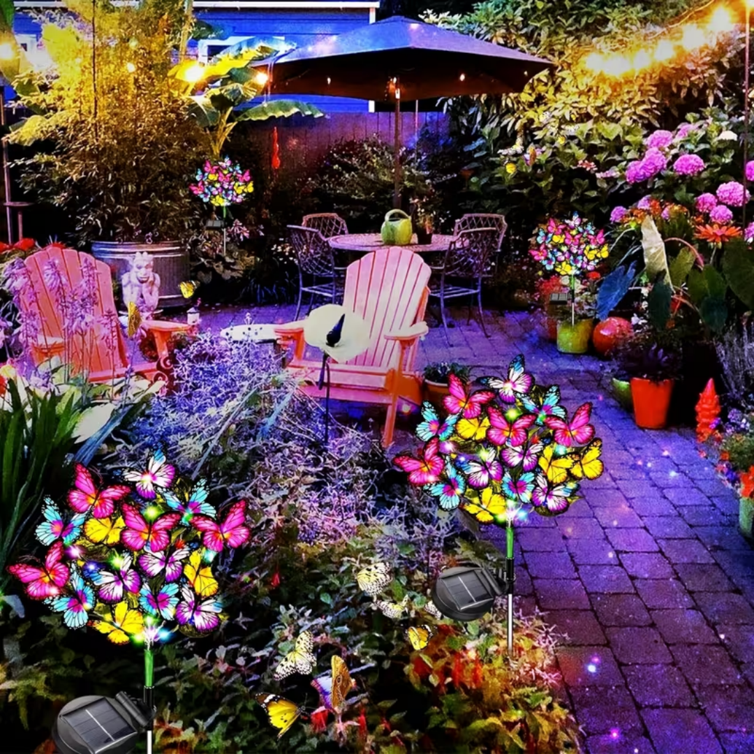4-Piece 160 Led 68 Butterfly Solar Lights, Used For Garden And Yard Decoration, Christmas Decorations, Mother's Day Gifts For Mothers