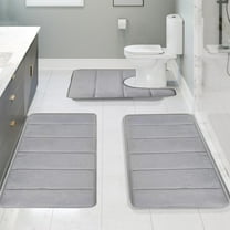 Feledorashia Ultra Soft Memory Foam Bath Mat Set, Bathroom Rugs for 3 Pieces, Toilet Mats, Cozy, Water Absorption, Non-Slip, Thick, Machine Washable, Quick Drying