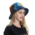 thumbnail image 6 of Salouo Red And Blue Flame Waves Print Unisex Bucket Hat, Outdoor Summer Beach Fishing Sun Hat Fun Outdoor Vacation Hat for Men Women Teens,Reversible Double-Side-Wear, 6 of 6