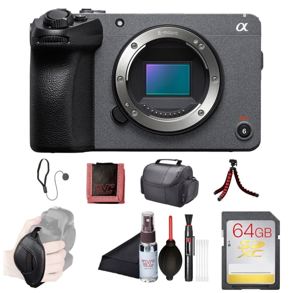 Sony FX30 Cinema Line Camera Body (ILME-FX30B) – 26MP APS-C Sensor | 4K Super 35 Recording | 64GB Card, Bag, Flex Tripod, Hand Strap, Card Wallet, Cap Keeper, Cleaning Kit