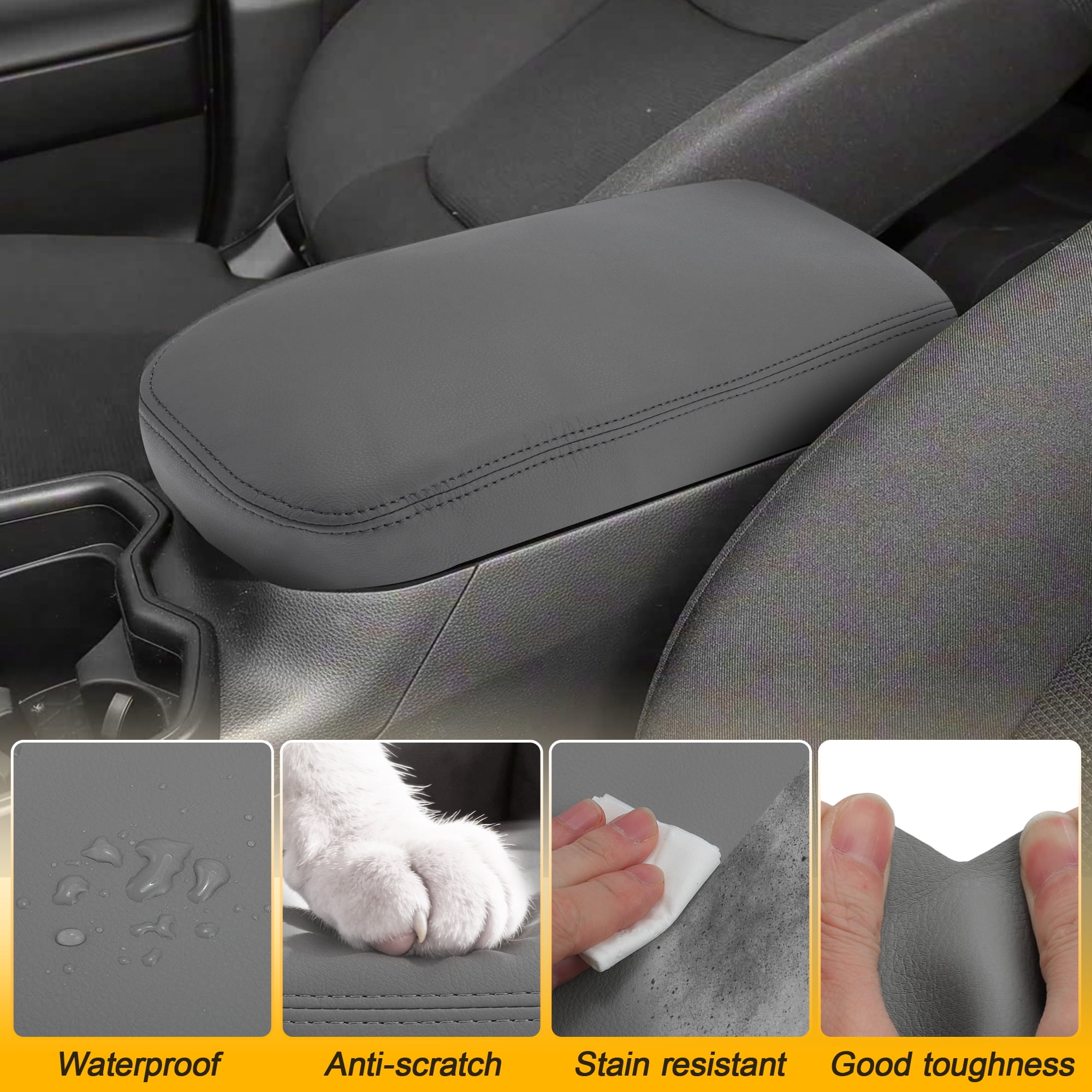 Unique Bargains Center Console Armrest Cover for Toyota Avalon 2013-2018 Dark Gray