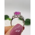 thumbnail image 4 of 14x10mm Lab Created Pink Sapphire Oval Cut, 4-Prong Solitaire Ring, Sterling Silver, 4 of 5