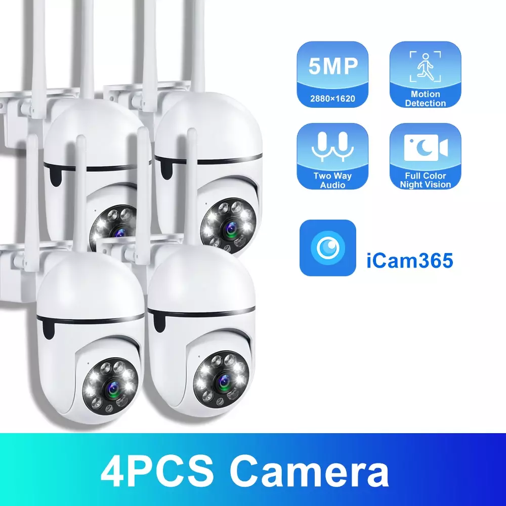 4-Pack Wireless 5G WiFi Security Camera System Smart Outdoor Night Vision 1080P