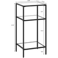 thumbnail image 3 of 3-Tier Side Tables Set of 2, End Tables with Tempered Glass, Nightstands with Storage Shelves, Slim Sofa Tables for Living Room, Bedroom (2, Golden), 3 of 7