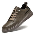 thumbnail image 4 of Men'S Stylish Low-Top Casual Sneakers -   | Sleek Shoe Design | Durable Rubber Sole Comfortable, Durable, and Versatile for Business or Outdoor Wear, Brown with Yellow Accents, Business Casual Shoes, 4 of 8