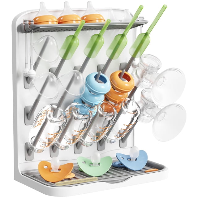 Tendedero para biberones Lifewit, tamaño grande, con 15 ganchos, color blanco