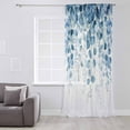 thumbnail image 3 of Blue Eucalyptus Leaves Semi Sheer Curtains Drapes for Living Room, Bedroom, French Doors Window 63 Inches Long, Summer Botanical Weeping Rod Pocket Chiffon Curtain Drapery Voile Draperies Panel, 3 of 6