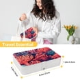 thumbnail image 5 of Coral Jewelry Organizer Travel Case PU Leather with Removable Compartment, Portable Necklace Bracelet Holder Jewelry Display, 5 of 6