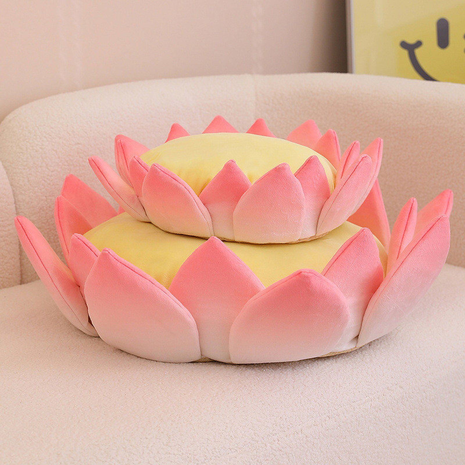 Fridja 3D-Lotus Flower Cushion -Throne,Yoga Meditation-Lotus Shaped Floor Cushion,Soft Plush Lazy Sofa Floor Cushion For Home Couch Bedroom Xmas Gift