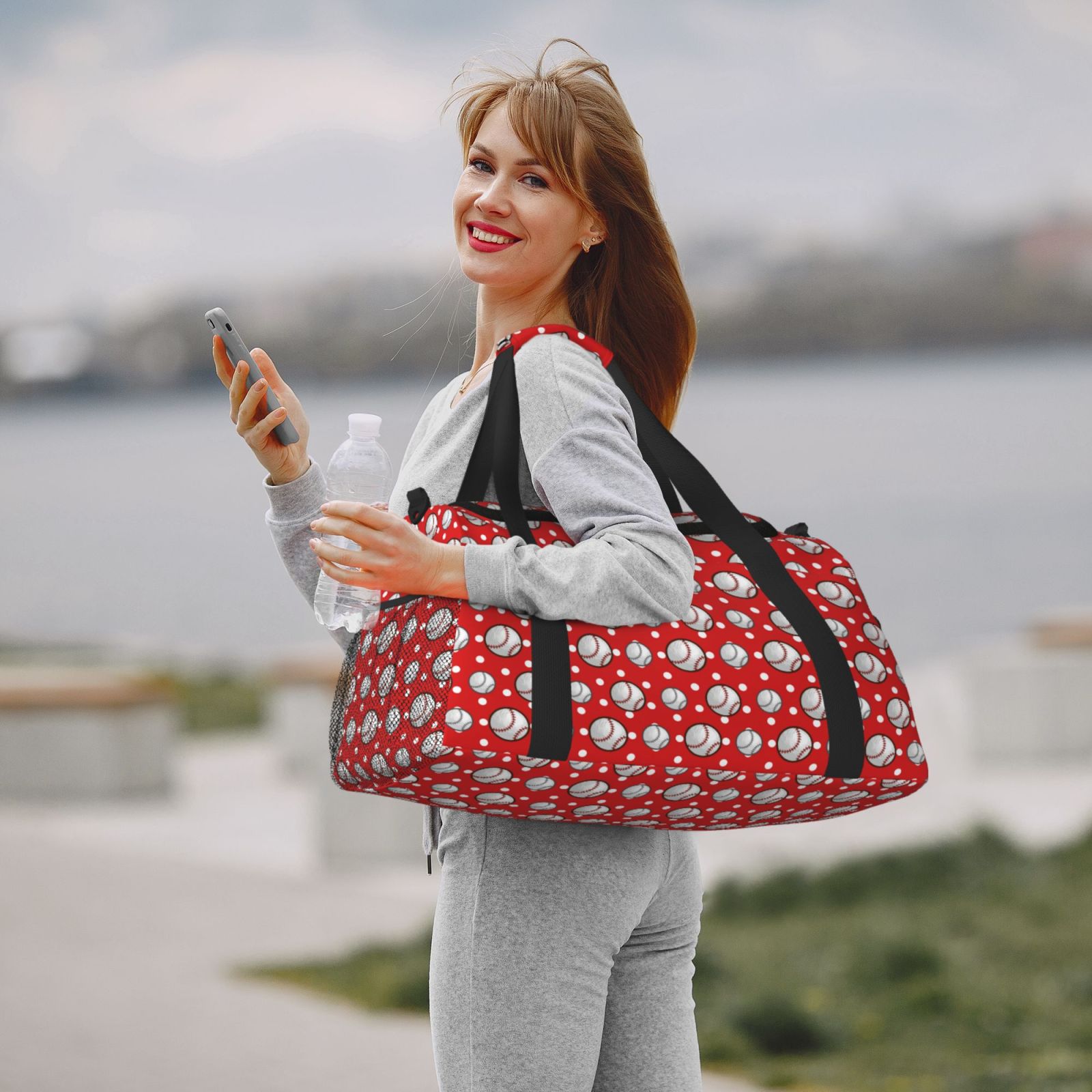 Hirioo Cute Baseball Hand Travel Bag for Men Women,Durable and Spacious Travel Bag with Multiple Pockets for Work, Travel, Weekend Getaways