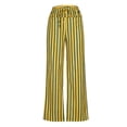 thumbnail image 5 of Meichang Women’s Striped Pants Elastic Waisted Drawstring Loose Fit Palazzo Pants Casual Straight Leg Cropped Trousers with Pockets Wide Leg Pants Lounge Pants Yellow L, 5 of 8