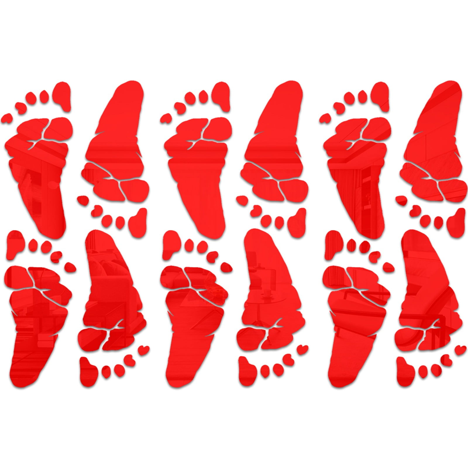 Veki Waterproof Acrylic Mirror Wall Decor Stickers Removable Foots