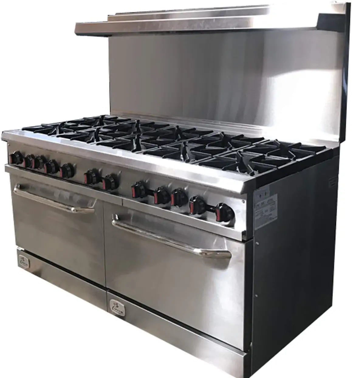 60"W,10 Burners,2 Ovens, Commercial Range &Oven, Natural Gas and