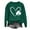 Green, variant on cfhntfmh St.Patrick's Day Shirt for Women Soft Fashion Printed Crewneck Long Sleeve Pullover Tees Casual Loose Tops Gift