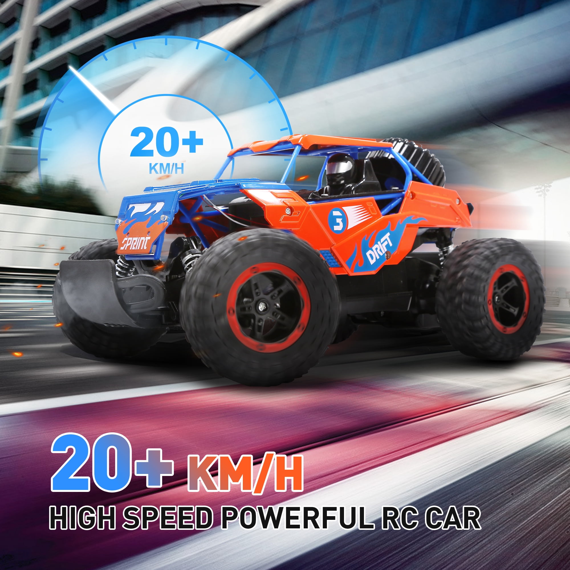 2.4GHz Remote Control Car Toys, RC Car Toys with Light, Indoor Outdoor All Terrain Electric RC Car Toys Gifts for Kids