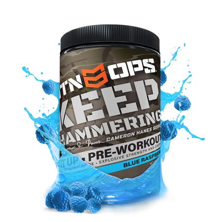 MTN OPS Cameron Hanes Keep Hammering Pre-Workout Supplement  Blue Raspberry  30 Servings