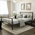 thumbnail image 2 of SESSLIFE Full Size Metal Bed Frame with Headboard and Footboard, No Box Spring Needed Platform Bed, Mattress Foundation, Heavy Duty Steel Slat Support, Under-Bed Storage, Vintage Style, 2 of 9