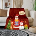 Merry Christmas Flannel Throw Blanket Christmas Gift Santa Claus
