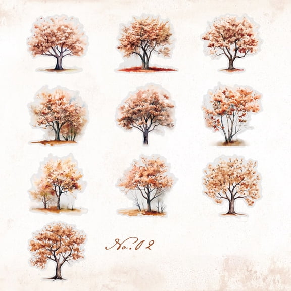 Vintage Four Seasons Scrapbook Sticker Set For Junk Journal And DIY Craft Decoration - Peach Blossom