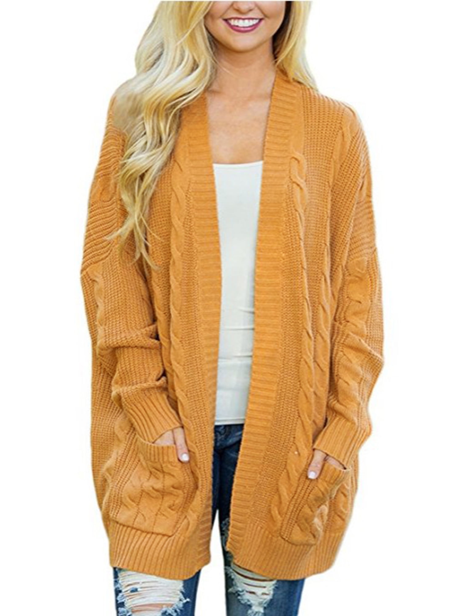 Plus Size Women Winter Cardigan Knitwear Tops Bat Sleeve Long Open  Oversized Knit Sweater Outwear Coat - Walmart.com
