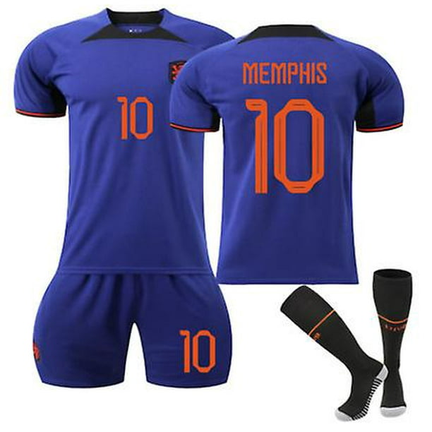 16Bule 10BF.de Jong 21 # Virgil 4 # Memphis 10 # Uniformes de fútbol con calcetines para niños y niñas 2023 Uniformes de fútbol de alta calidad Equipo de fútbol de alta calidad Je esquí esquí Gafas de esquí