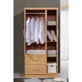 thumbnail image 2 of Hodedah Import 3 Door Armoire w/ Clothing Rod, Shelves, & 2 Drawers, Beech, 2 of 5