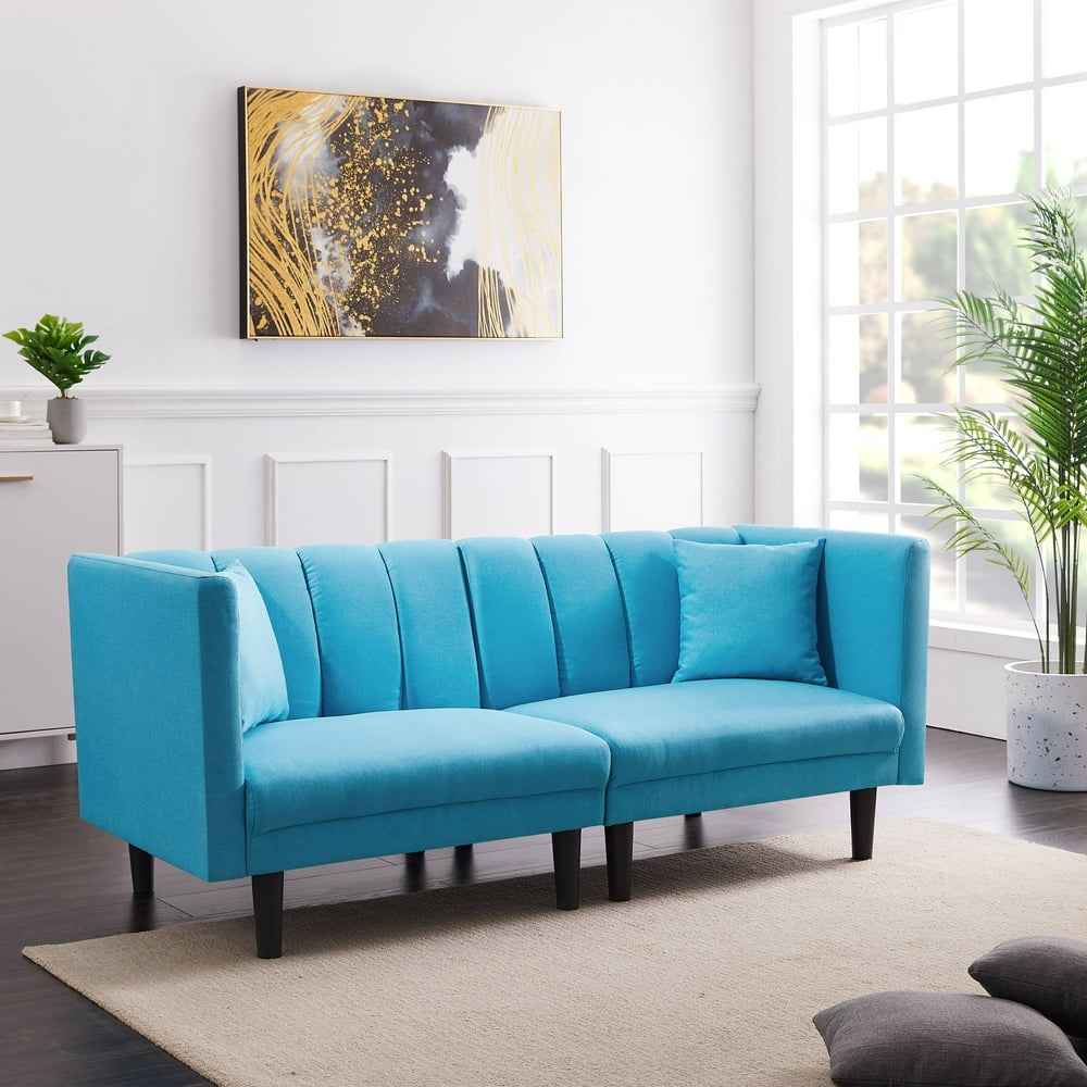 Loveseat Twin Sofa Bed, Fabric Futon Sofa Sleeper Bed with Armrest