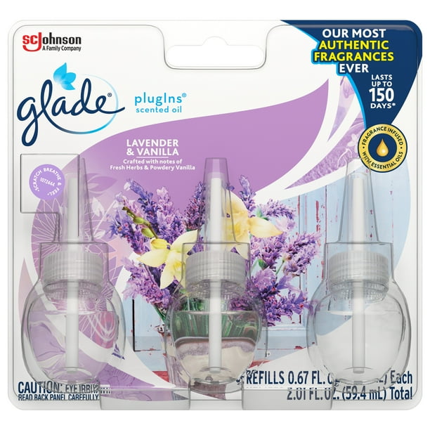 Glade PlugIns Scented Oil Refill Lavender & Vanilla, Essential Oil