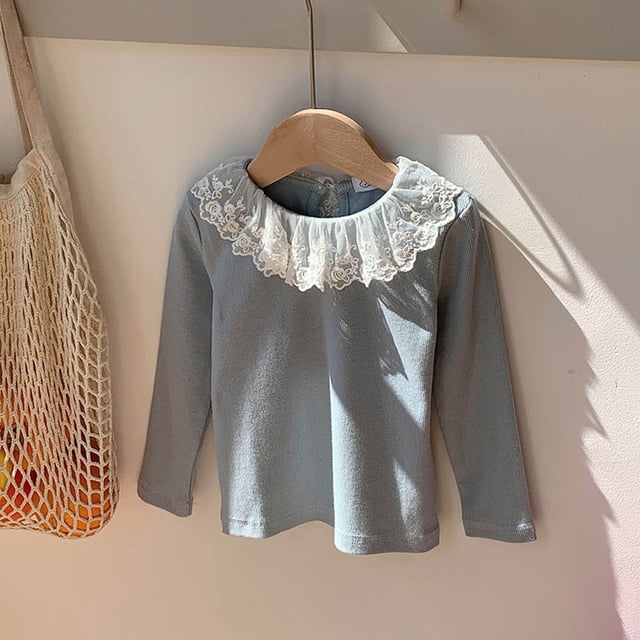 T-shirts à Manches Longues pour Garçons, Col Rond en Coton, Taille 6-7 Ans