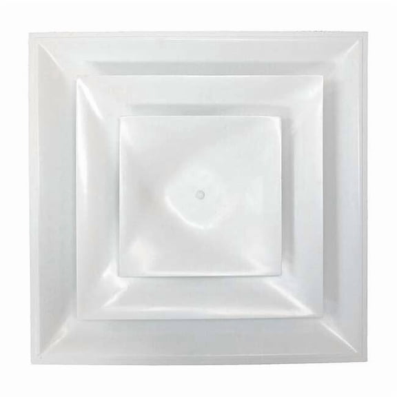 American Louver 8 in Square Step-Down Diffuser, White STR-C-8W-FR