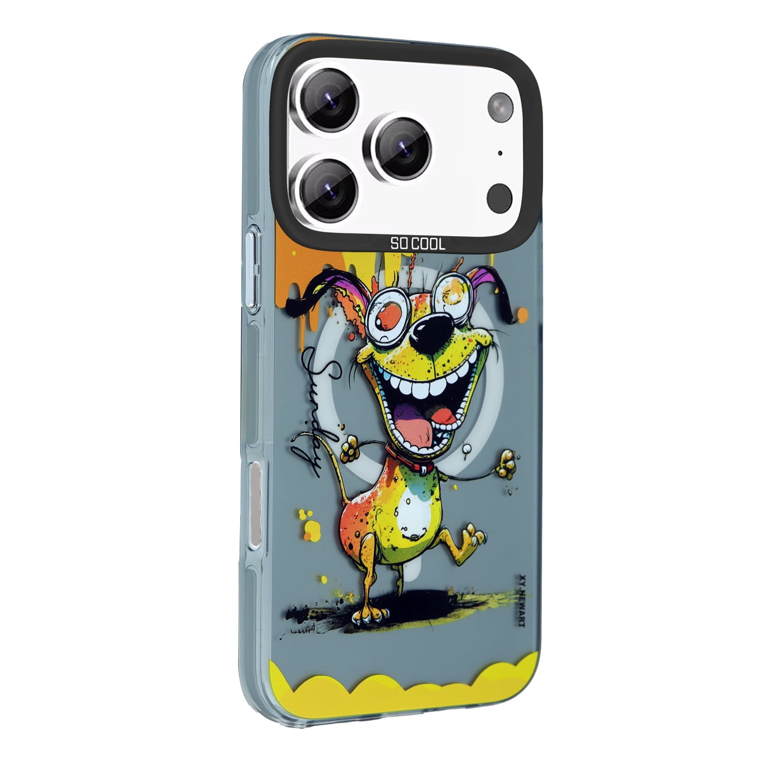 Animal Graffiti Wireless Charging Case for iPhone 17 Pro Max - Blue