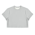 thumbnail image 4 of Evdexr Men's Boxy Cropped Cut T Shirts Short Sleeve Round Neck Tee Casual Basic Tops Gray XL, 4 of 5