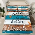 thumbnail image 2 of Manfei Lake House Bed Sheets Twin, Beach Seashell Twin Sheet Sets, Lodge Cabin Bedding Sets Twin Size, Ultra Soft Bedroom Decoration, 3 Pieces, 2 of 7