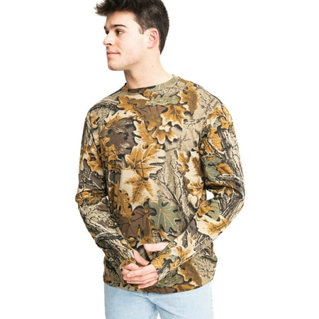 Realtree Men's Bamboo Long Sleeve Crewneck Shirt AC Camo Moisture-Wicking Soft Stretch Fabric Outdoor Performance All-Season Comfort | Size 5X