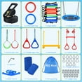 thumbnail image 3 of KloKick 65ft Ninja Warrior Obstacle Course for Kids – Outdoor Backyard Set with Swing, Ninja Rope, 11 Obstacles, Slackline, Jungle Gym for Tree Installation, 3 of 8
