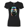 thumbnail image 2 of Wild Bobby, Colorful Pug DJ, Pop Culture, Women Slim Fit Junior Tee, Black, Small, 2 of 4