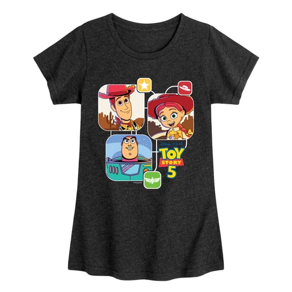 Toy Story 5 - Grid - Youth Girls Fitted Short Sleeve T-Shirt