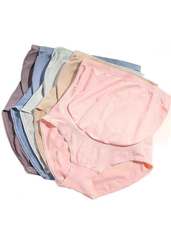 Ekouaer Womens Over the Bump Maternity Underwear Cotton Maternity Panties High Waist Pregnant Underwear Panties 3 Pack 
