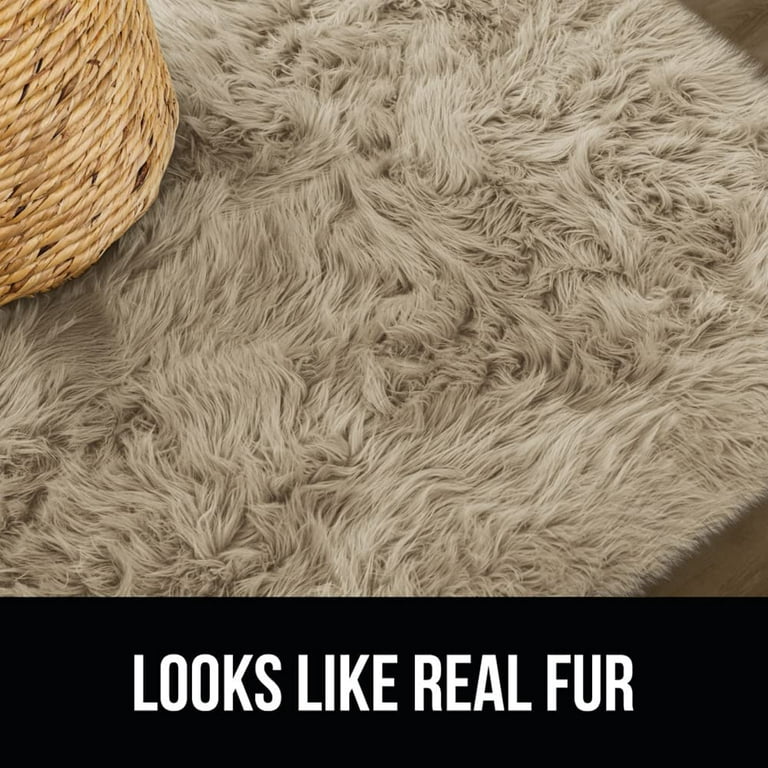 Gorilla Grip Premium Faux Fur Area Rug, 6x9, Fluffy Sheepskin Shag