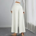 thumbnail image 6 of Lenpel Palazzo Pants for Women Business Causal Elastic High Waisted Solid Color Wide Leg Pants Baggy Work Trousers, 6 of 7