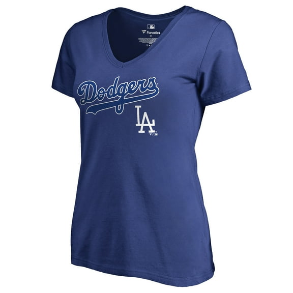 Women's Royal Los Angeles Dodgers Core Wahconah V-Neck T-Shirt