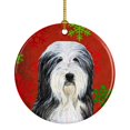 thumbnail image 1 of "Caroline's Treasures SS4704-CO1 Bearded Collie Red Snowflakes Adorno navideño navideño de cerámica, multicolor" Caroline's Treasures SS4704-CO1, 1 of 1
