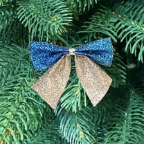 EWASWON 12 Pack Pre-tied Christmas Bows, Multicolor Red Green with Gold Accent, Mini Holiday Bows for Tree, Gifts, Wreath & Party Decorations